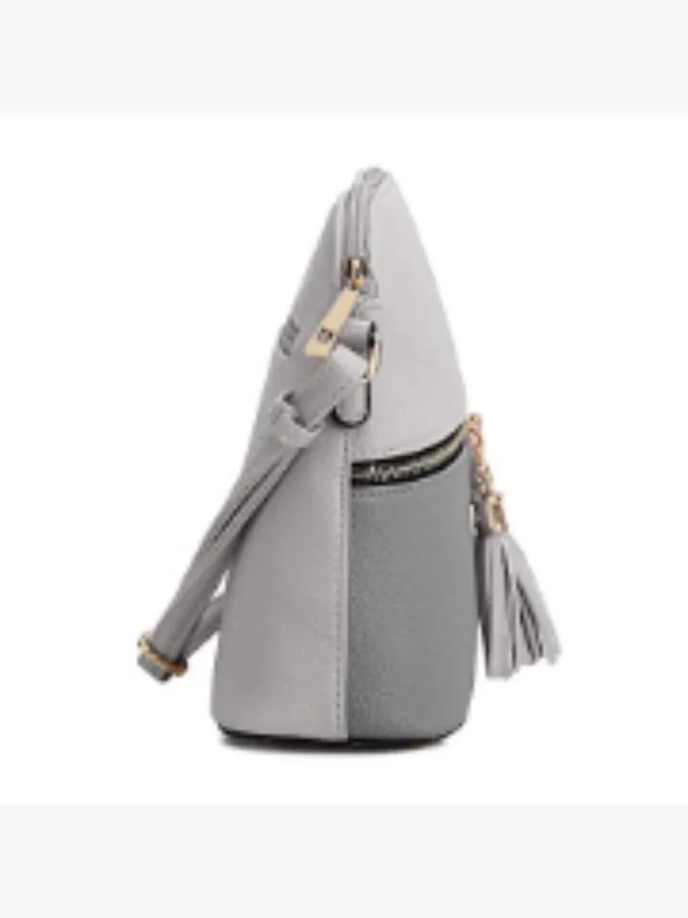Lightweight Dome Crossbody Bag with Tassel Adjustable Strap Zipper Pockets